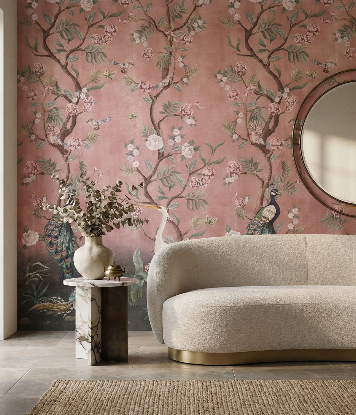 Designer wallpaper feature wall